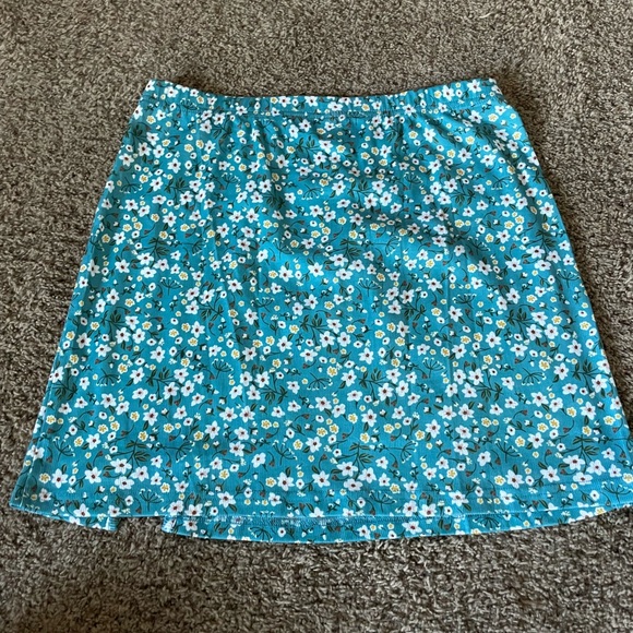 Floral Blue Rib Skirt - Picture 2 of 2